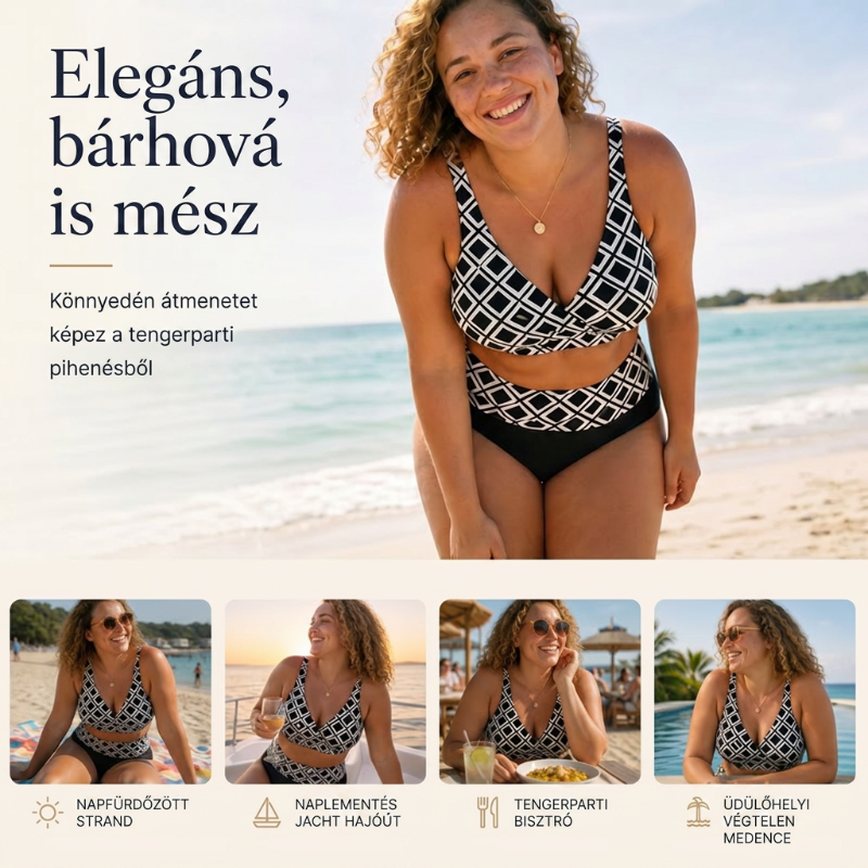 👙🌊Dwuczęściowy damski komplet bikini z wysokim stanem