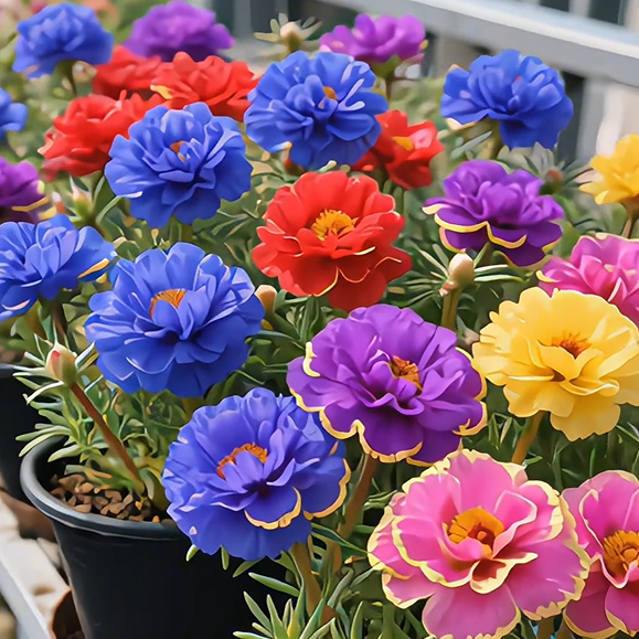 Złota koronka Portulaca🌸✨ Wspaniałe podwójne kwiaty dla bezproblemowego letniego koloru