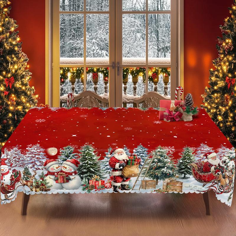 Prabangi kalėdinė staltiesė – žavingas Kalėdų Senelio ir elnio motyvas džiaugsmingoms akimirkoms su šeima-LT