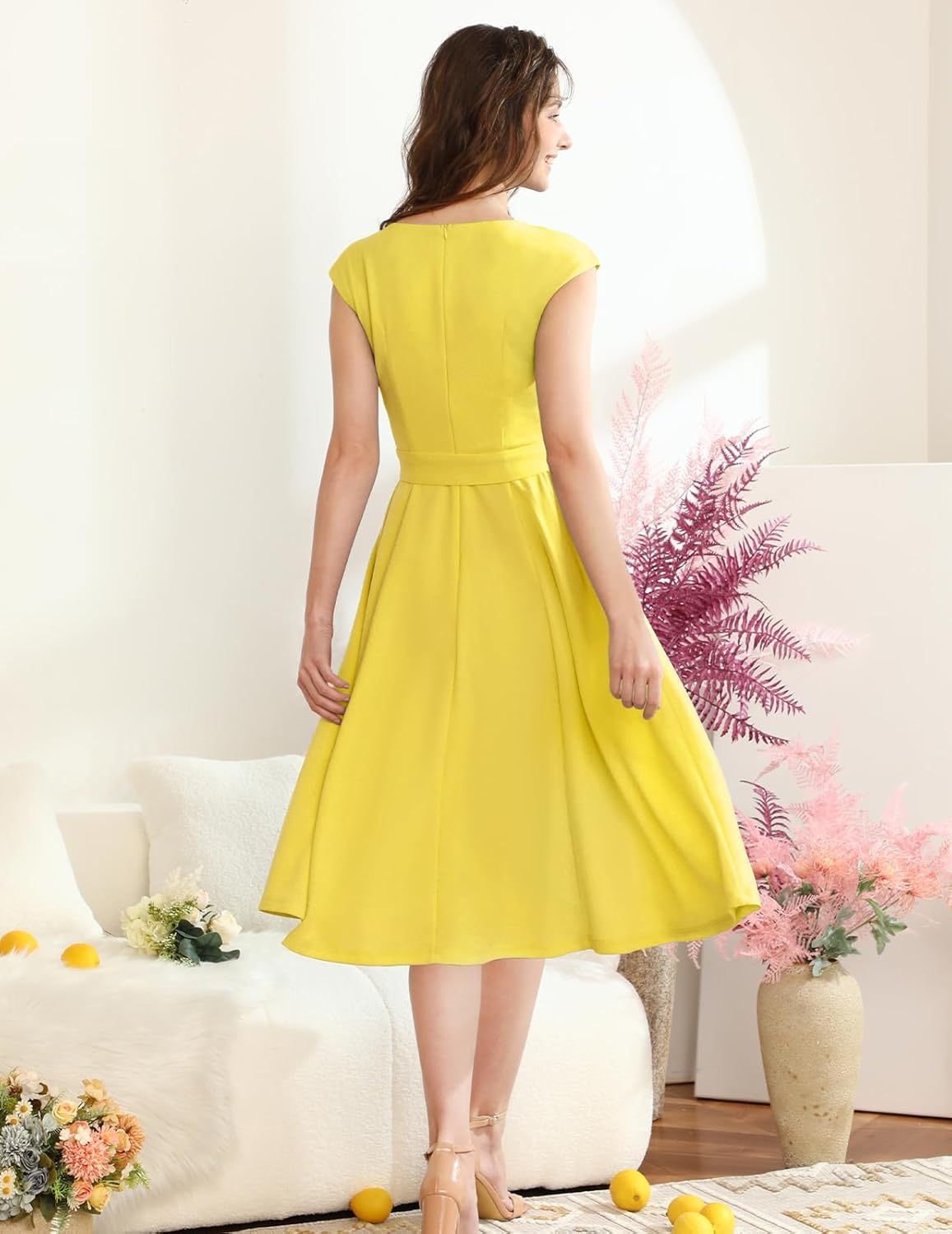 DRESSTELLS kokteilinės suknelės moterims, oficialios vestuvinės suknelės, kuklios balių suknelės bažnyčios priėmimams 2025 m.-LT