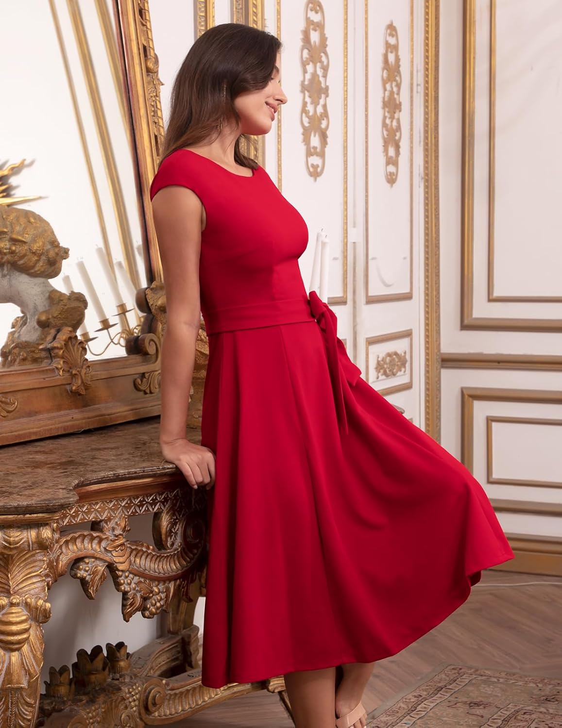 Koktajl obleke DRESSTELLS za ženske, svečane poročne obleke, skromne plesne obleke za cerkveni sprejem leta 2025-SI