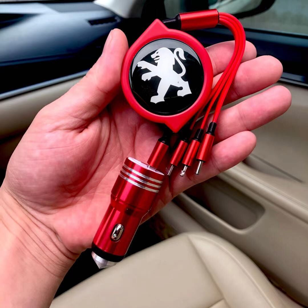 3 σε 1 ανασυρόμενο καλώδιο δεδομένων αυτοκινήτου + δωρεάν φορτιστής αυτοκινήτου-LT