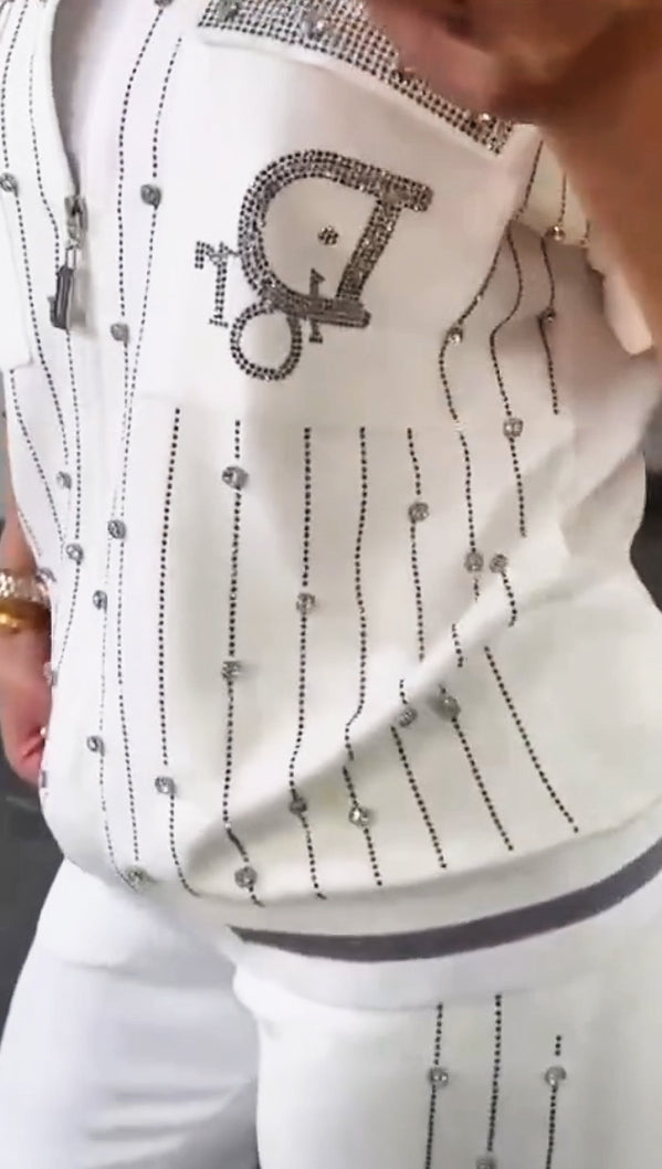 💎Σετ δύο τεμαχίων με φερμουάρ και κρυστάλλους-GR