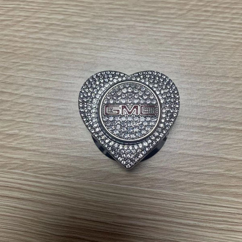 Προσφορές 2025🔥Προστατευτική θήκη με κουμπί σε σχήμα καρδιάς, διακοσμημένη με διαμάντια-GR 