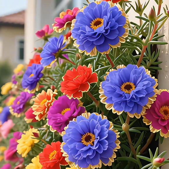 Złota koronka Portulaca🌸✨ Wspaniałe podwójne kwiaty dla bezproblemowego letniego koloru