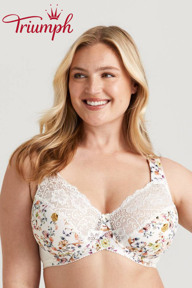 Trijų dalių „Triumph®“ liemenėlė💖 iš nėriniuotų audinių su gėlių siuvinėjimu-LT