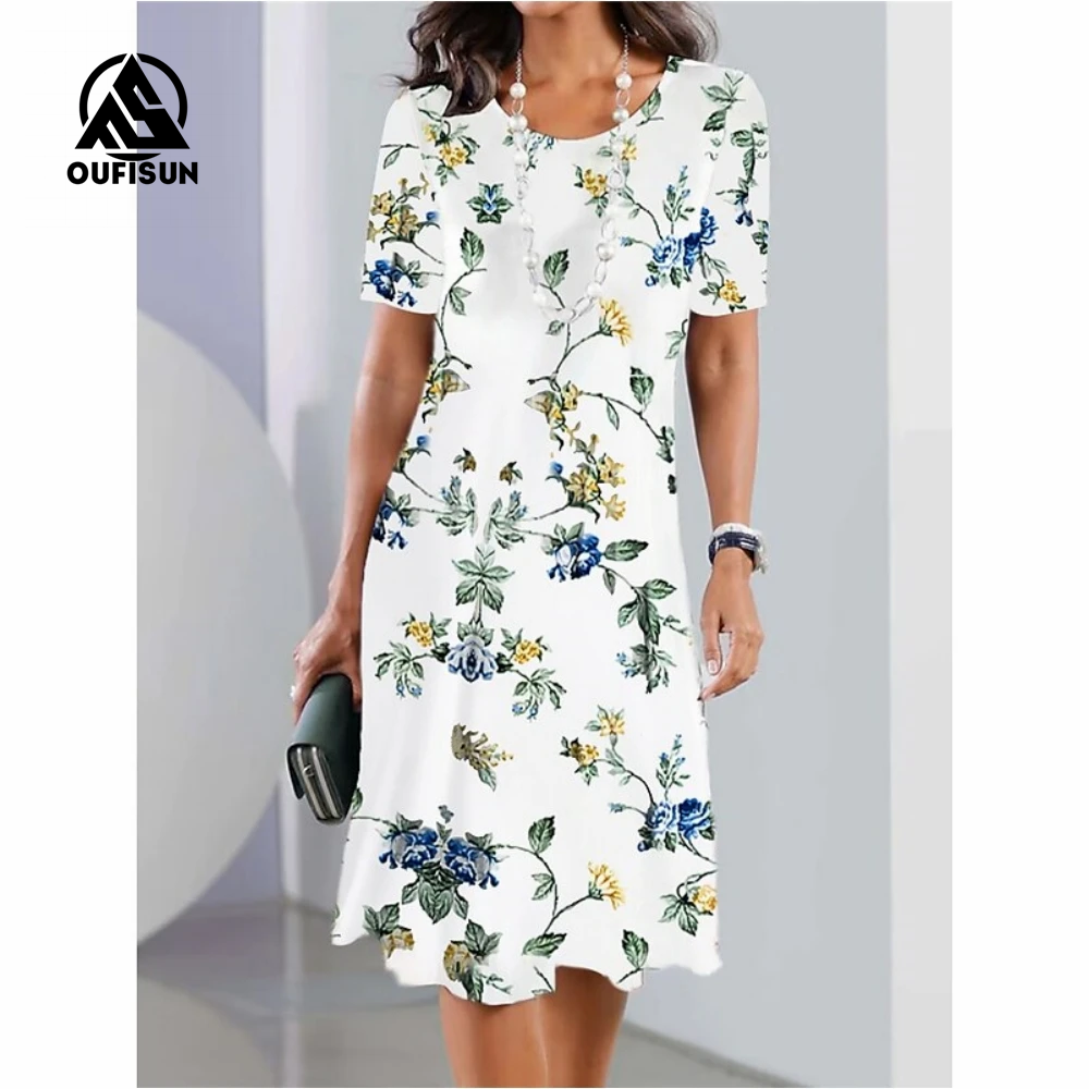 Madingi gėlių raštai trumpomis rankovėmis Maxi suknelės Butterfly gėlėta ilga suknelė-LT