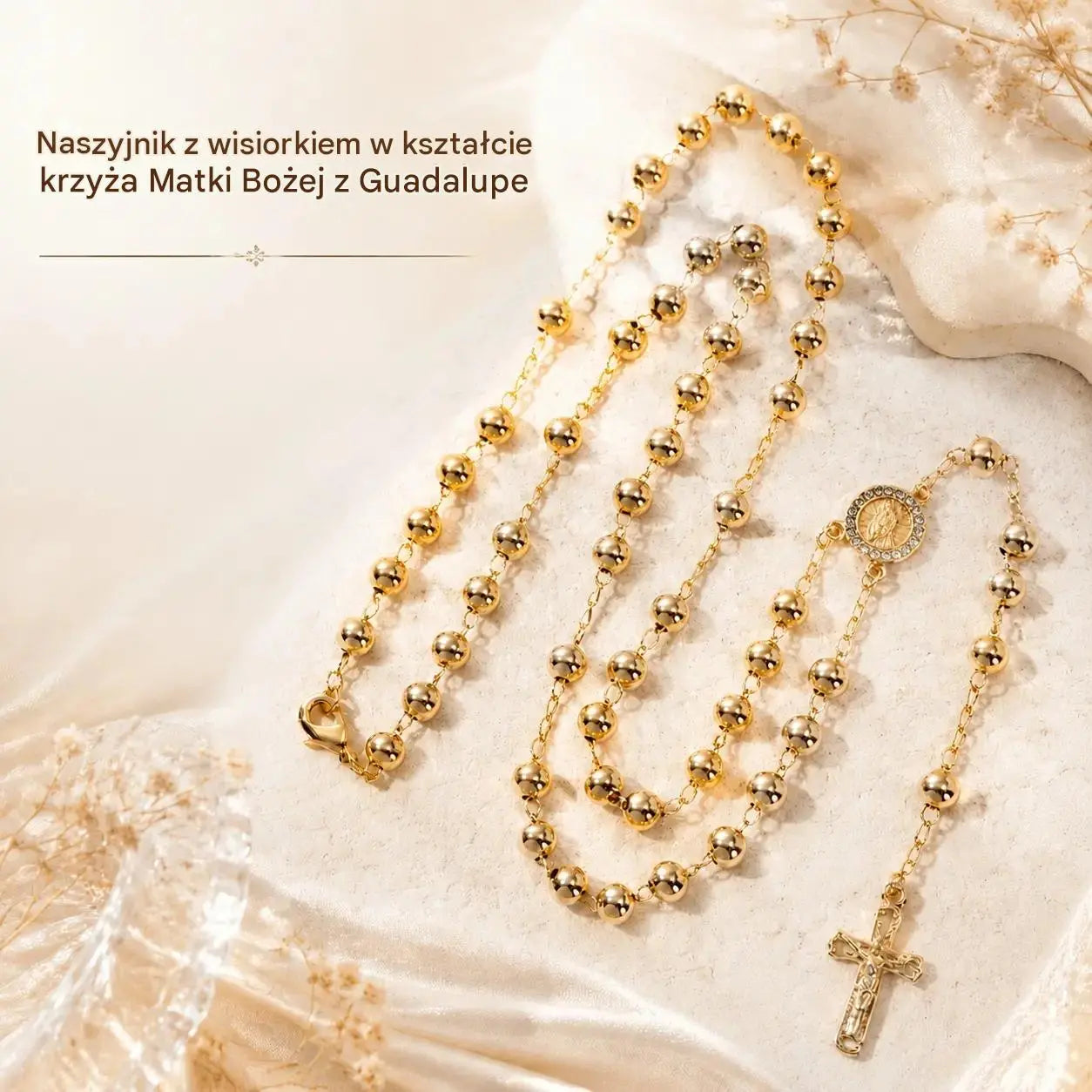 🎁👼Wisiorek z krzyżem Matki Bożej z Guadalupe