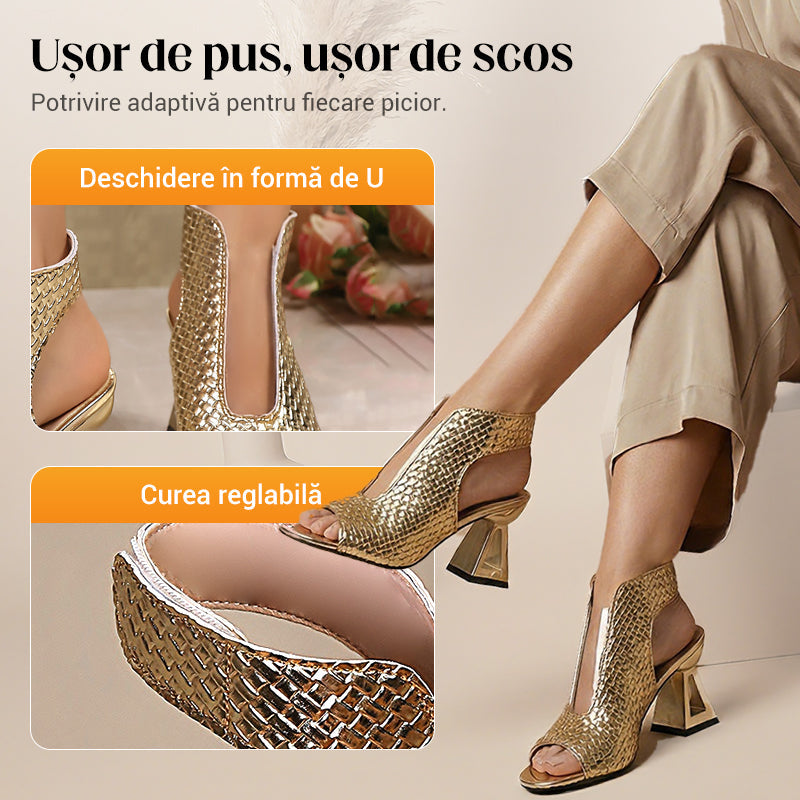 🏖️👠Eleganckie sandały na wysokim obcasie z odkrytymi palcami dla kobiet – smukłe nogi, wygodne chodzenie 👡