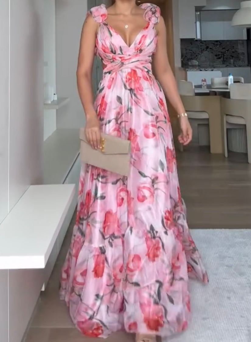 🍓Σέξι και κομψό πλισέ φόρεμα με στάμπα-GR