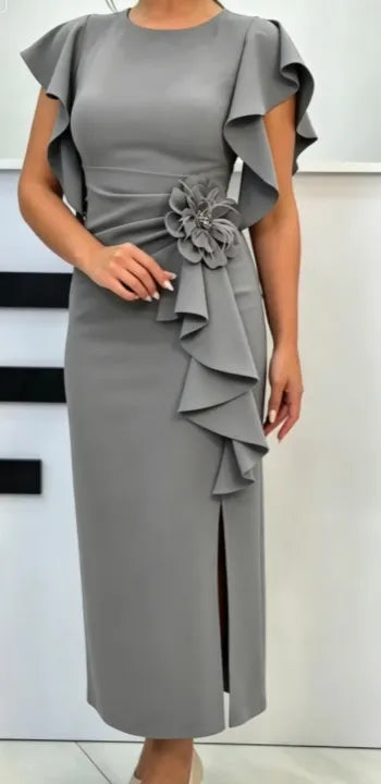 Modna damska plisowana sukienka w kwiaty