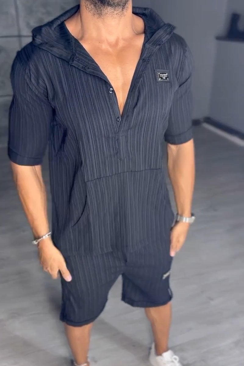 Išskirtinis vyriškas dviejų dalių komplektas su gobtuvu-LT