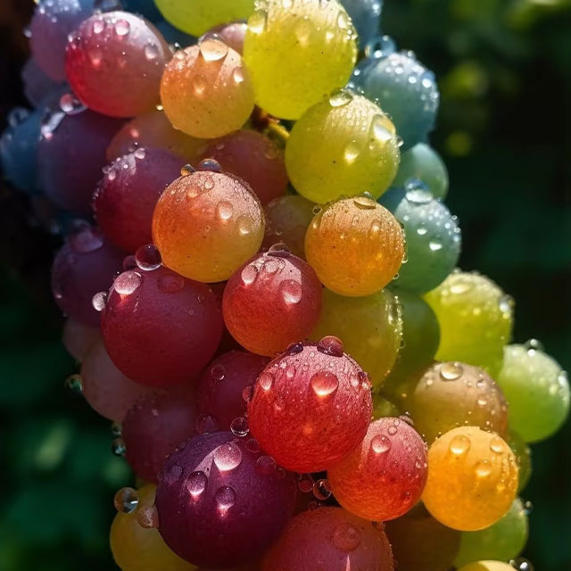 Nowa rzadka, tęczowa, hybrydowa odmiana winogron organicznych