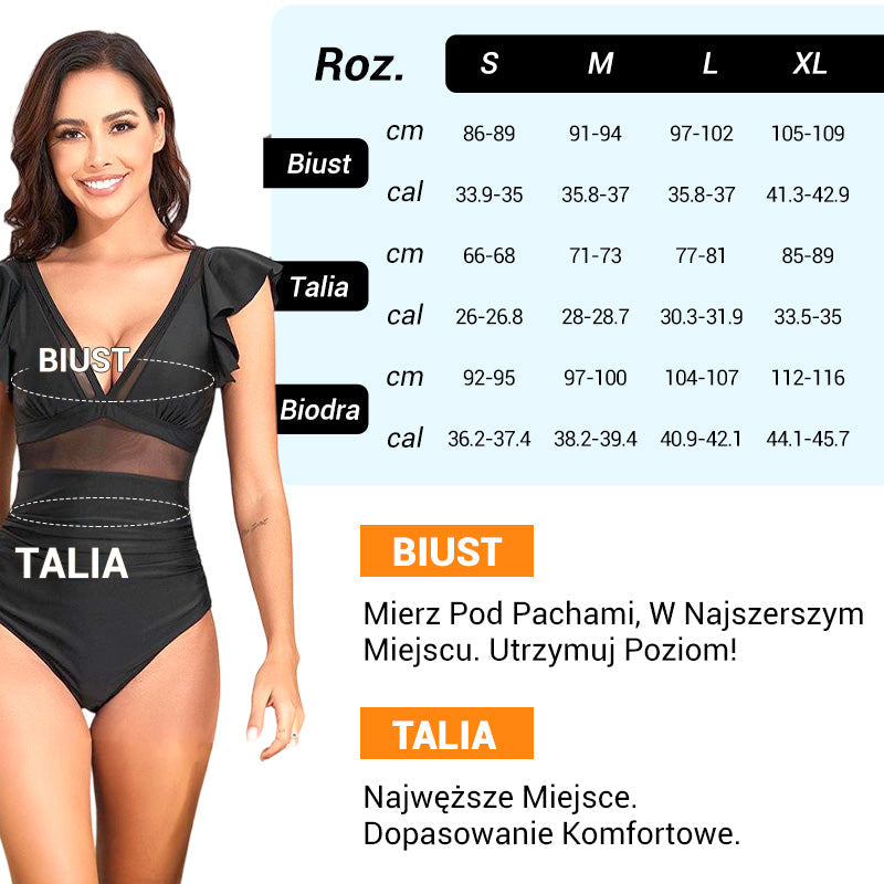 Seksualus nėriniuotas vientisas maudymosi kostiumėlis-LT