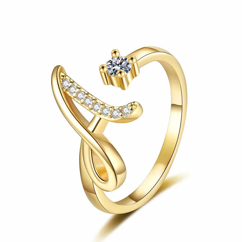 ⏳Ograniczona czasowo zniżka 50%⏰Regulowany pierścionek z inicjałem Sparkle dla kobiet💍