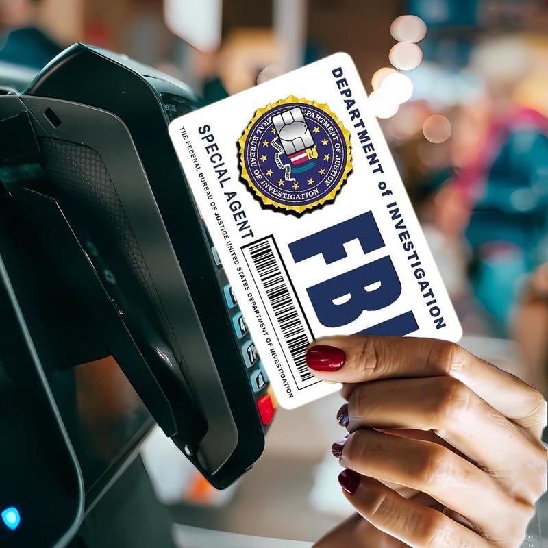🔥Zestaw skórek kart tajnego agenta: wzory FBI/ICE • Naklejki do cosplayu i na prezenty