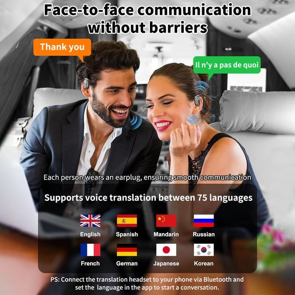 Mėlynos🏆Perkamiausias numeris 1 ⏰ Paskutinė diena 💎 OWS Bluetooth 5.4 belaidės ausinės su dirbtinio intelekto vertimu (skirtos iOS ir Android)-LT