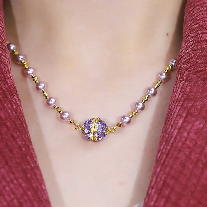 Κομψό κολιέ, αστραφτερό - "Μαγνητική καρδια"-GR