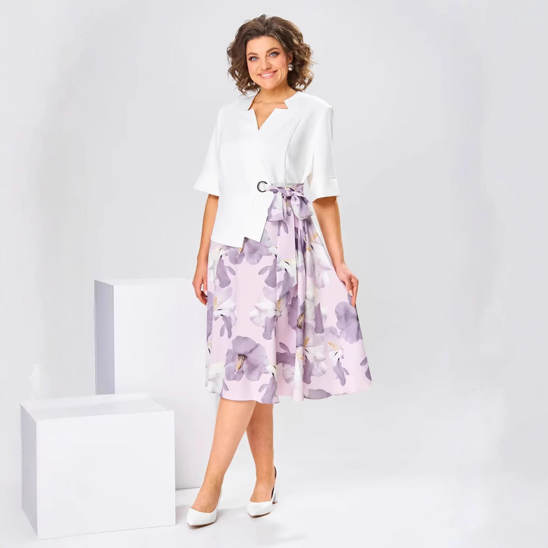 🌸[S-5XL]Φόρεμα από βαμβάκι και μετάξι υψηλής ποιότητας-GR