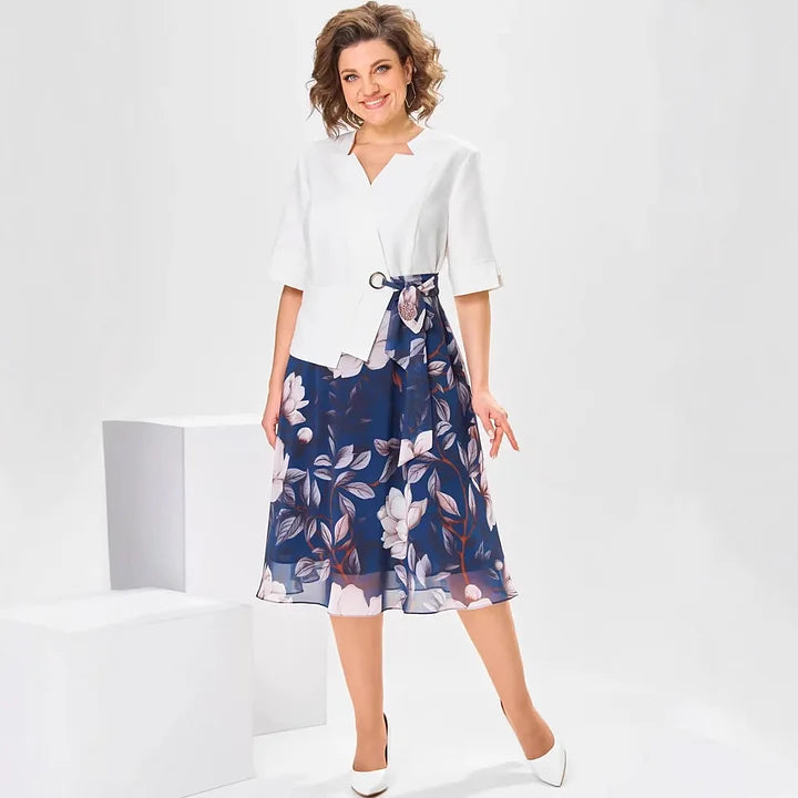 🌸[S-5XL]Φόρεμα από βαμβάκι και μετάξι υψηλής ποιότητας-GR