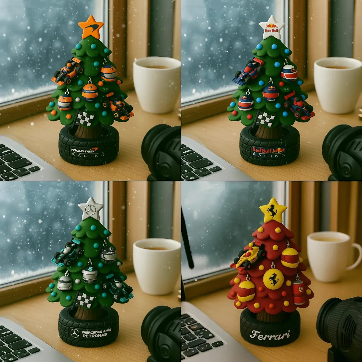 🎄🏎️ Miniatiūrinė F1 komandos stiliaus Kalėdų eglutė-LT