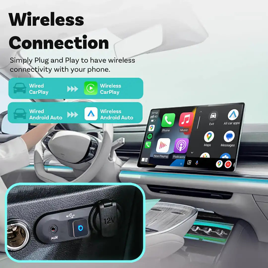 „Ottocast Mini 3.0 Ultra Cube“ belaidis „CarPlay“ „Android Auto“ adapteris-LT