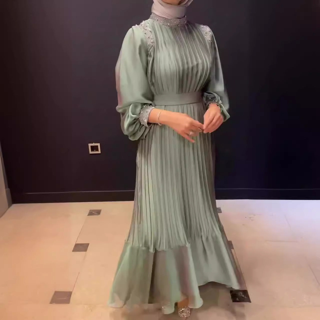 🌹Μάξι φόρεμα Nagubana με λαμπερά κρύσταλλα SI