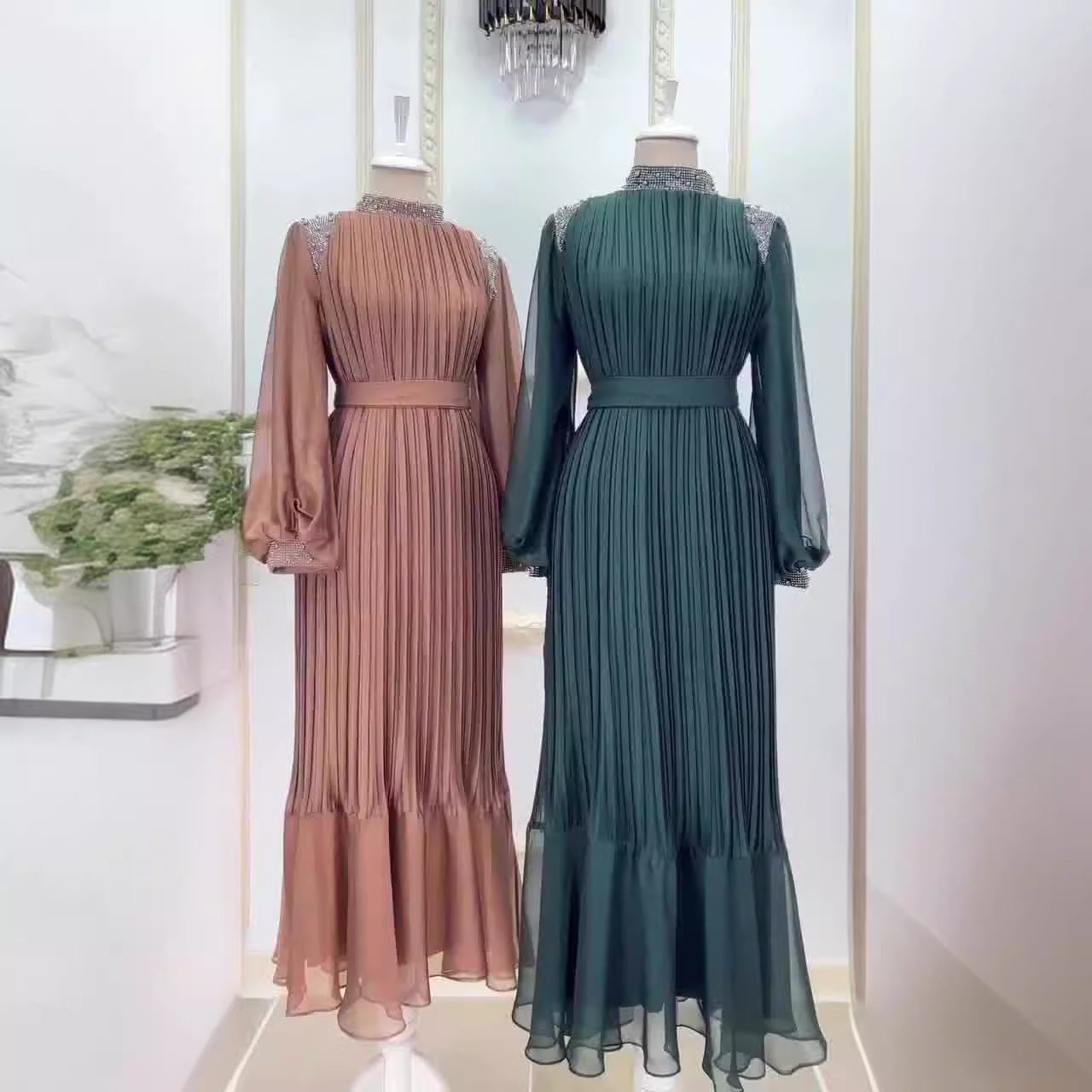 🌹Μάξι φόρεμα Nagubana με λαμπερά κρύσταλλα SI