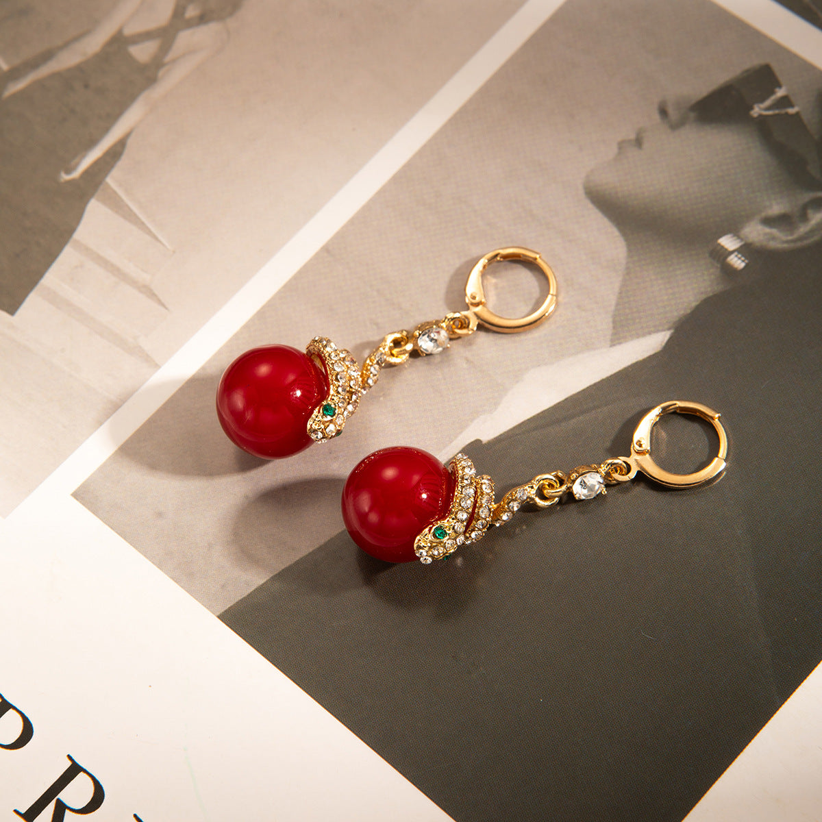 🐍Ειδική Πρωτοχρονιάτικη Προσφορά🎀 Pearl Snake Earrings-GR