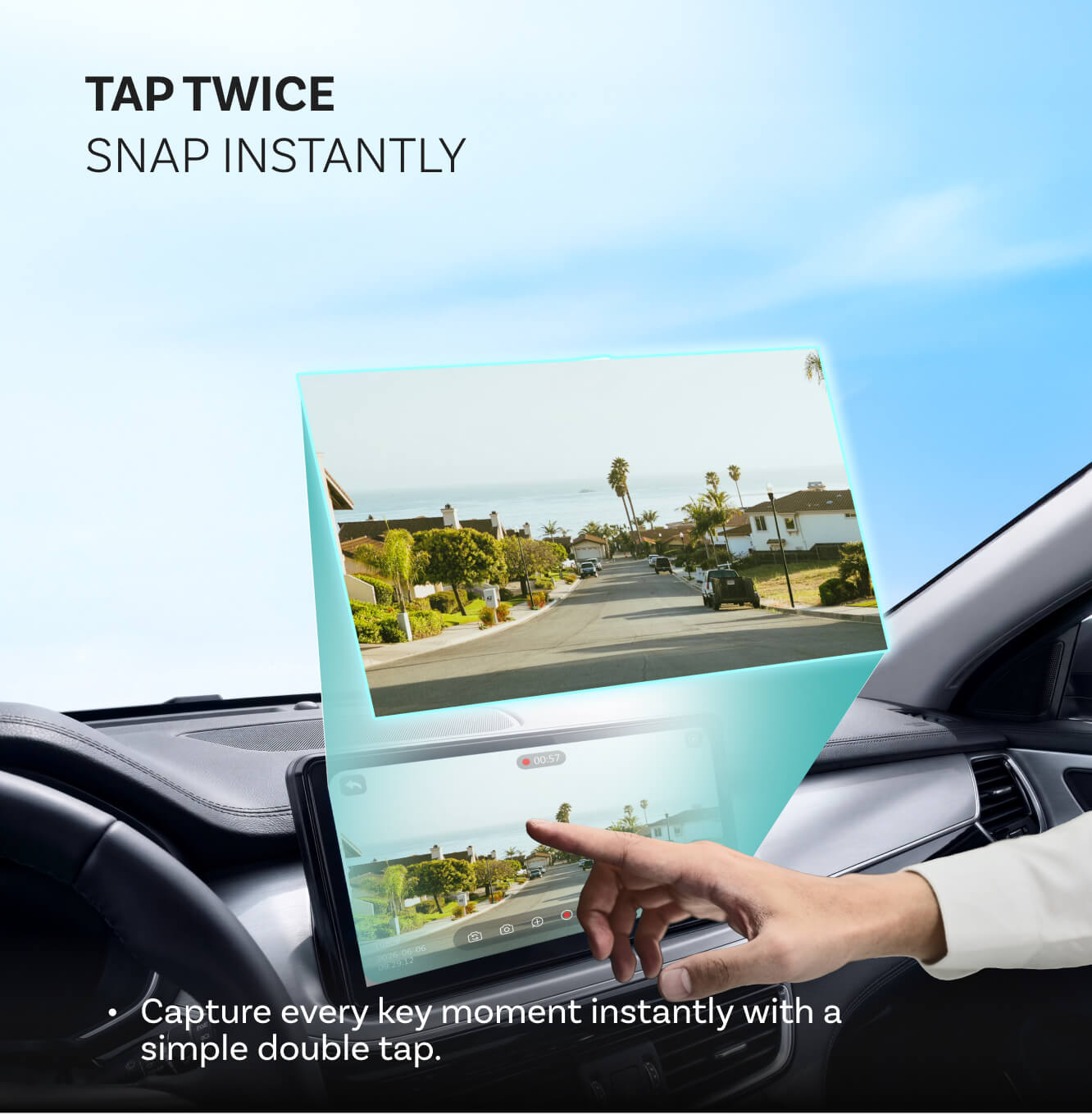 OttoSafe Cam 3 w 1: podwójna kamera samochodowa i bezprzewodowy adapter CarPlay