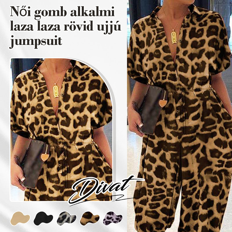 💜✨Γυναικεία ολόσωμη φόρμα με κουμπιά και φαρδιά γραμμή-LT