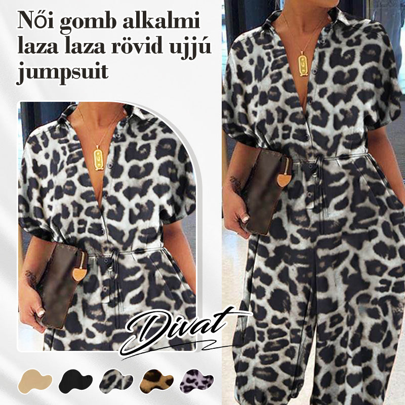 💜✨Γυναικεία ολόσωμη φόρμα με κουμπιά και φαρδιά γραμμή-LT