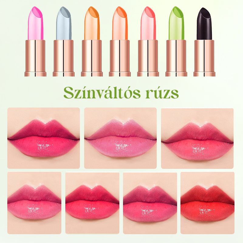 Alaviju praturtinti, spalvą keičiantys drėkinamieji lūpų dažai-LT