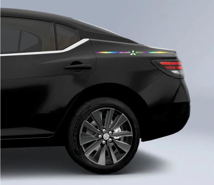 3D spalvoti lazeriu atspindintys automobilių lipdukai, 4 vnt.-LT