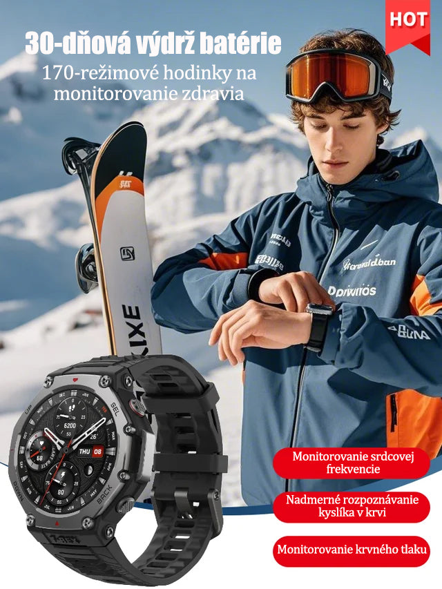 [30-dňová výdrž batérie] 170-režimové hodinky na monitorovanie zdravotného stavu