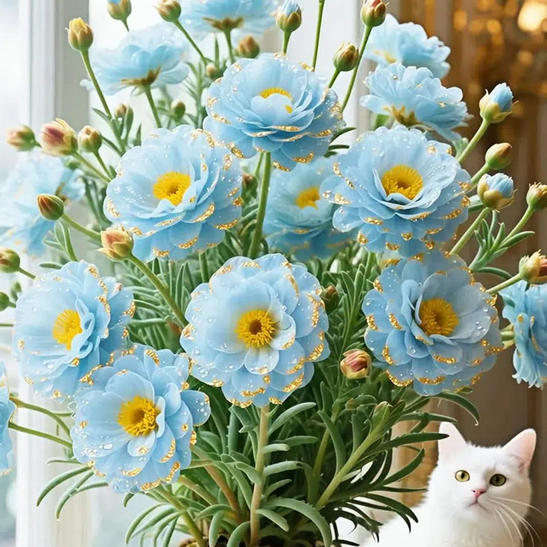 Złota koronka Portulaca🌸✨ Wspaniałe podwójne kwiaty dla bezproblemowego letniego koloru