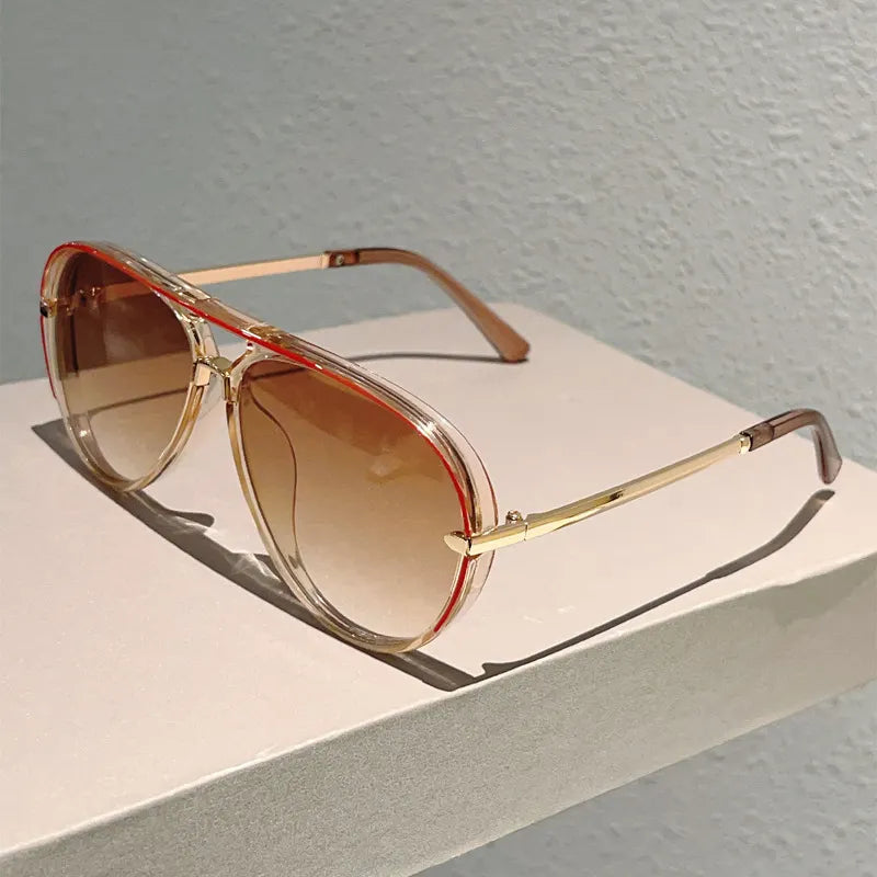📢📢50% taniej!! ⏰Damskie okulary przeciwsłoneczne w stylu retro z podwójnym mostkiem