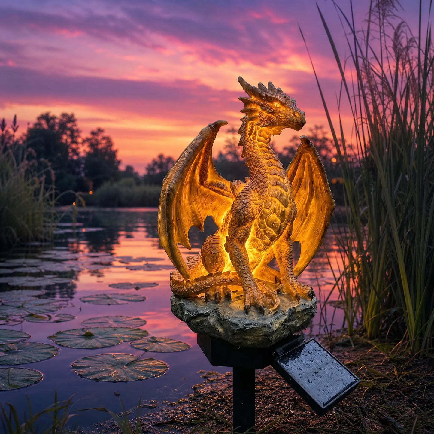 Lampa ogrodowa solarna Dragon's Legacy Golden Embers