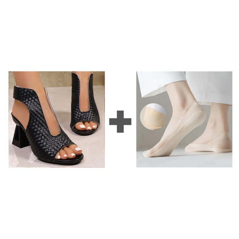 🏖️👠Eleganckie sandały na wysokim obcasie z odkrytymi palcami dla kobiet – smukłe nogi, wygodne chodzenie 👡