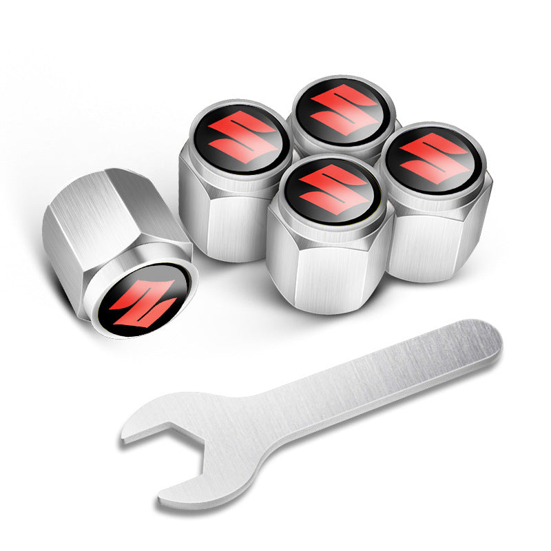 🔥 Automobilių padangų ventilių dangteliai (5 vnt. + 1 veržliaraktis)-LT