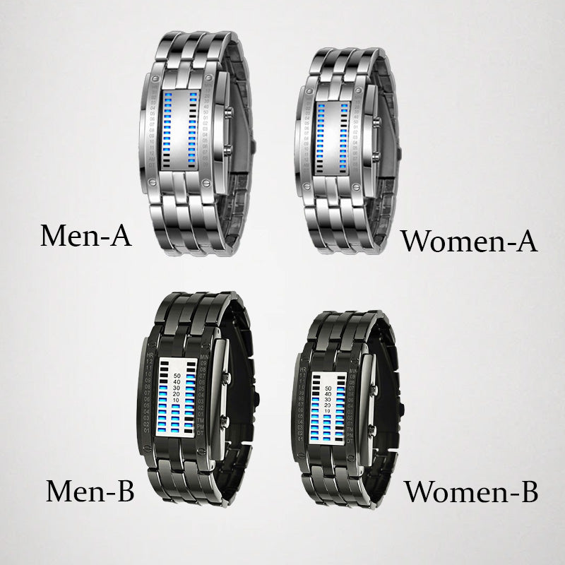 ⌚ TERAZ 50% TANIEJ! 🤓 Zegarek Cyberpunk Binary LED – „Tylko geekowie go rozumieją” – futurystyczny, wyjątkowy i przyciągający wzrok z niebieskim wyświetlaczem LED 💙