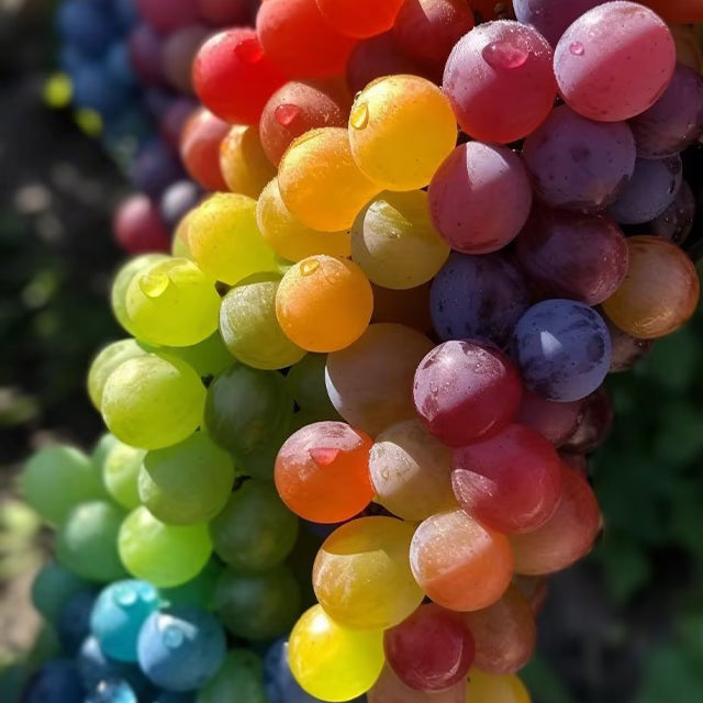 Nowa rzadka, tęczowa, hybrydowa odmiana winogron organicznych