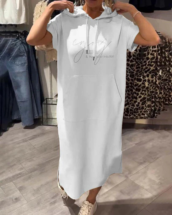 💥🔥👗[S-5XL] Νέο καλοκαιρινό φόρεμα φούτερ μεγάλου μεγέθους, άνετο και αναπνεύσιμο, σε φαρδύ, φαρδύ στυλ για το καλοκαίρι του 2025-GR