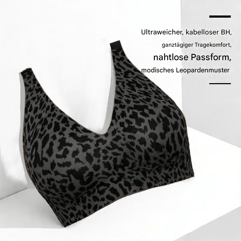 🏆🔥Ultraujędrniający biustonosz z nadrukiem w panterkę bez fiszbin | Biustonosz damski bez fiszbin 👍Koniec z obwisającymi piersiami