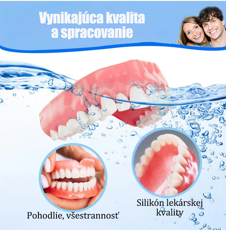 Sada silikónových zubných protéz