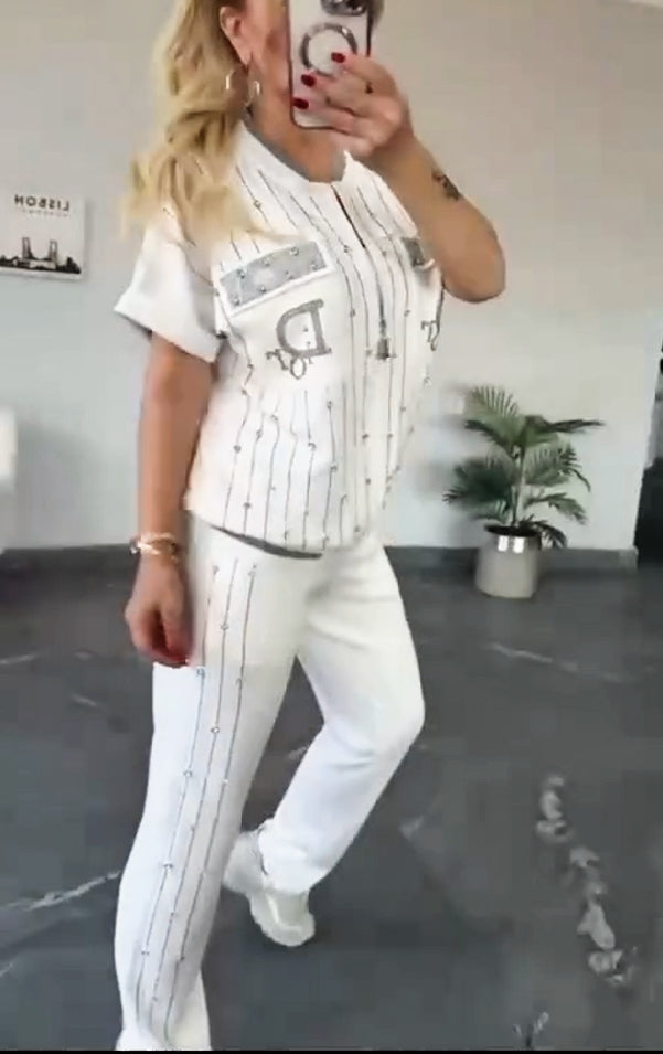 💎Σετ δύο τεμαχίων με φερμουάρ και κρυστάλλους-GR