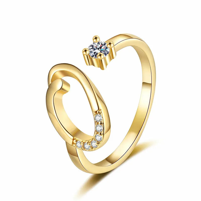 ⏳Ograniczona czasowo zniżka 50%⏰Regulowany pierścionek z inicjałem Sparkle dla kobiet💍