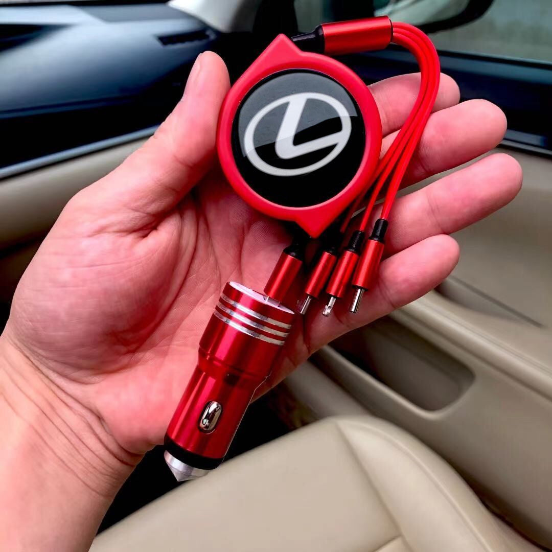 3 σε 1 ανασυρόμενο καλώδιο δεδομένων αυτοκινήτου + δωρεάν φορτιστής αυτοκινήτου-LT