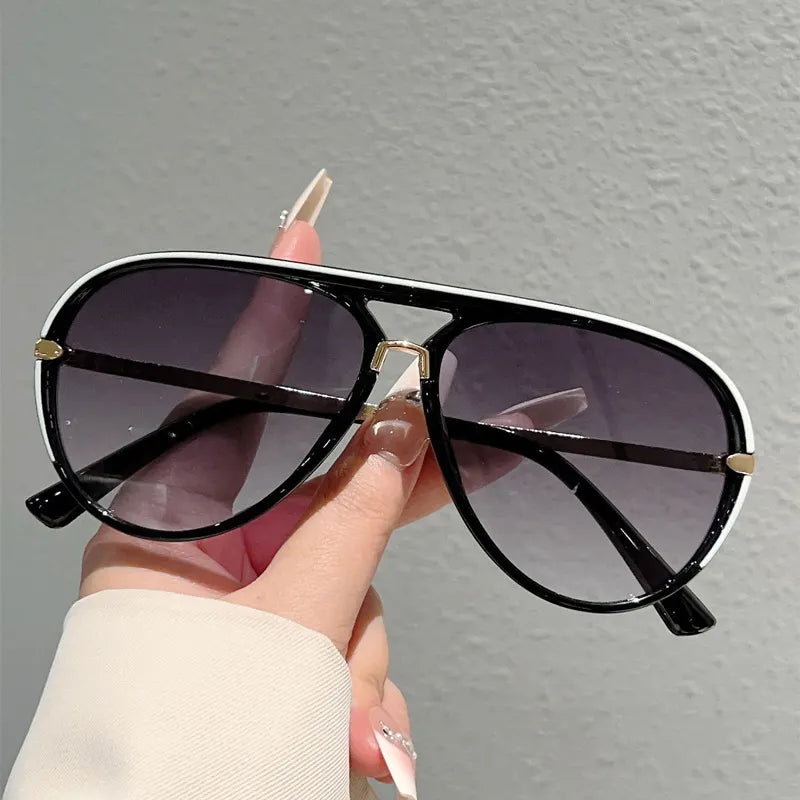 📢📢50% taniej!! ⏰Damskie okulary przeciwsłoneczne w stylu retro z podwójnym mostkiem