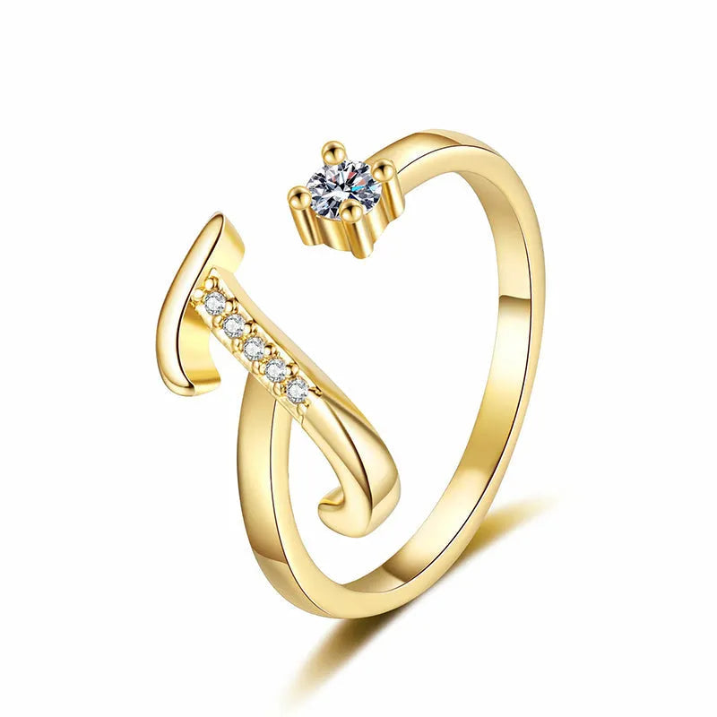 ⏳Ograniczona czasowo zniżka 50%⏰Regulowany pierścionek z inicjałem Sparkle dla kobiet💍